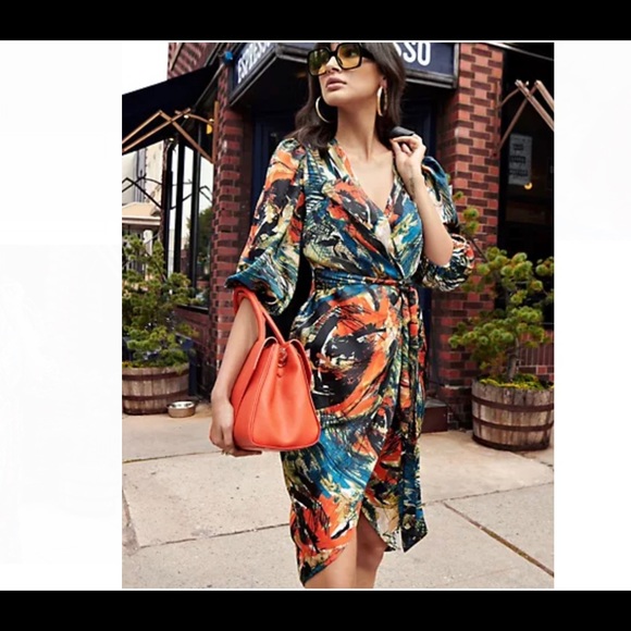 New York & Company Dresses & Skirts - New York and Company Pleated Wrap Dress - XL